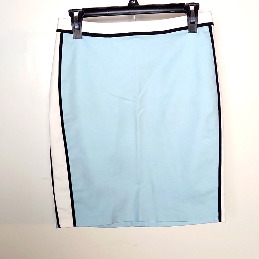 Metaphor Pinstripe Blue and White Colorblock Skirt Sz 6